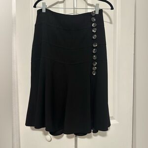 Elegant Black Button-Detail Skirt